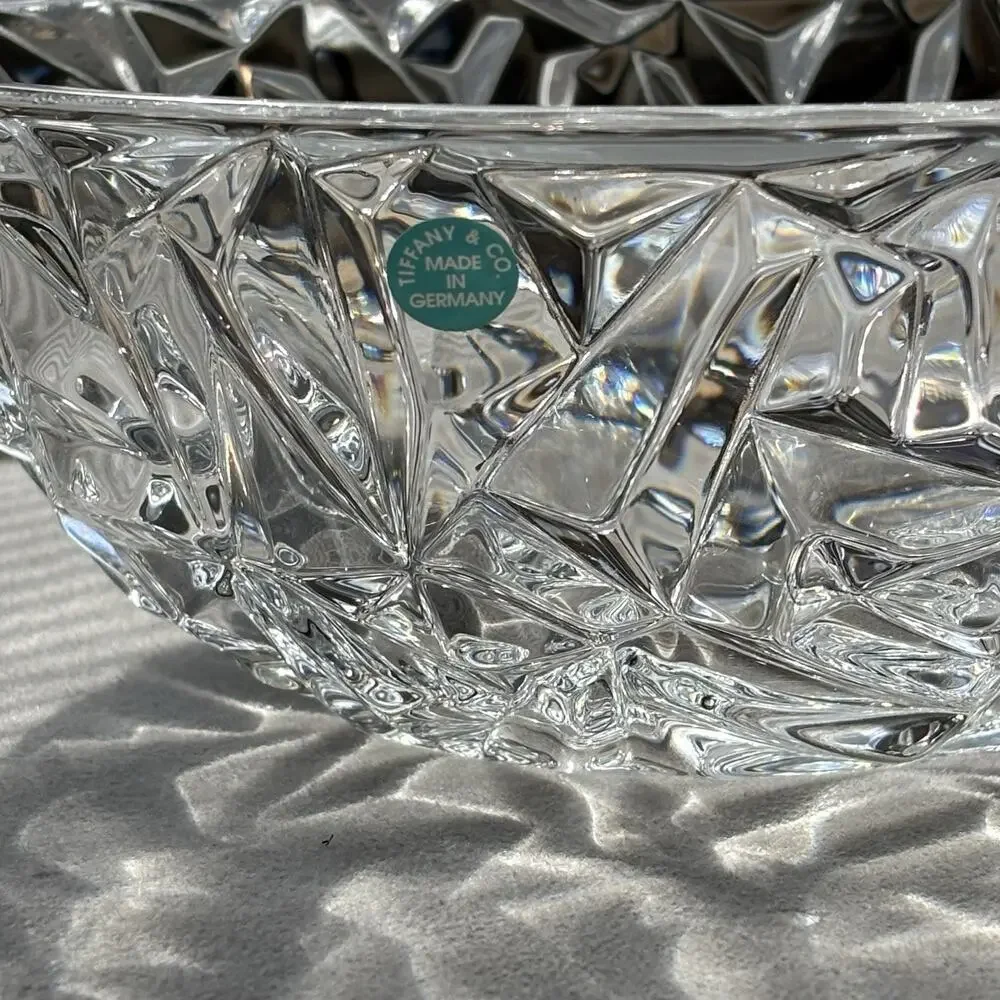 Tiffany & Co. Rock Cut Crystal Round Bowl 9